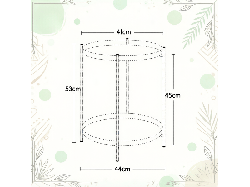  Table d'appoint ronde rose en métal à 2 plateaux amovibles - 44 x 44 x 53 cm  - Conforama E