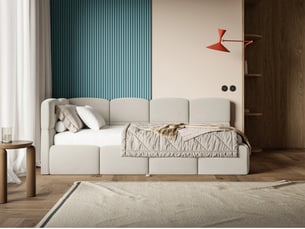 Lit 2 places 90x200 cm SELSEY Cloudy coloris beige