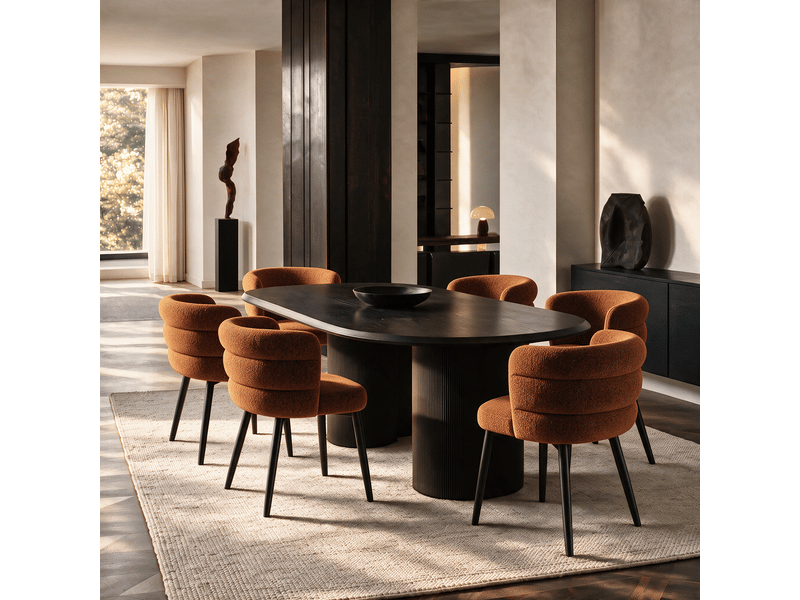  Lot de 2 chaises en velours texturé terracotta chelsea SC64VTTC - Conforama B