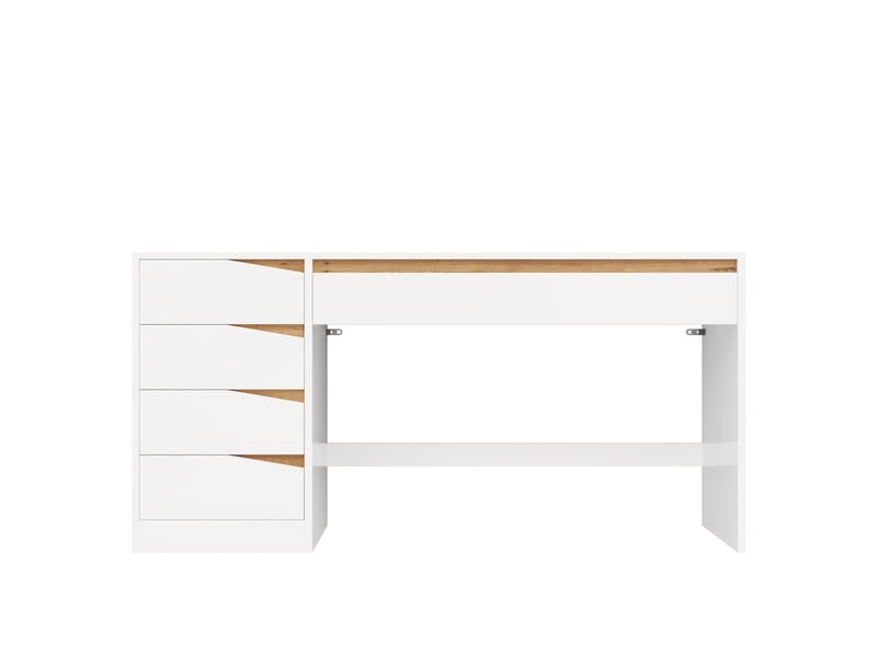  Bureau 140×50 cm, surface de travail importante, équipé de 5 tiroirs intégrés pour rangement Fay Lum - Conforama W