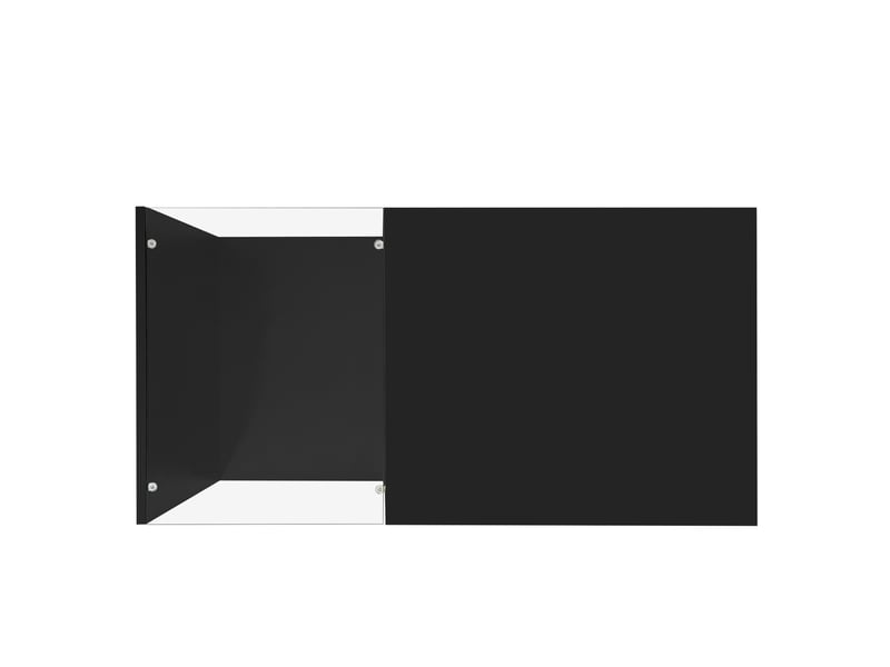  Table basse avec rangement, verre trempé et led pour salon 100×50×32,5 cm en panneaux de particules noir  - Conforama D