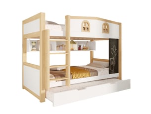 Lit superposé 90x200 cm <strong>MODERNLUXE</strong>  <strong></strong> coloris blanc