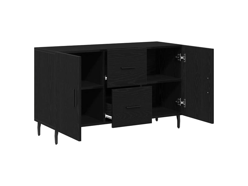  Buffet - bahut - meuble de rangement chêne noir 100 x 36 x 60 cm bois d'ingénierie  - Conforama E