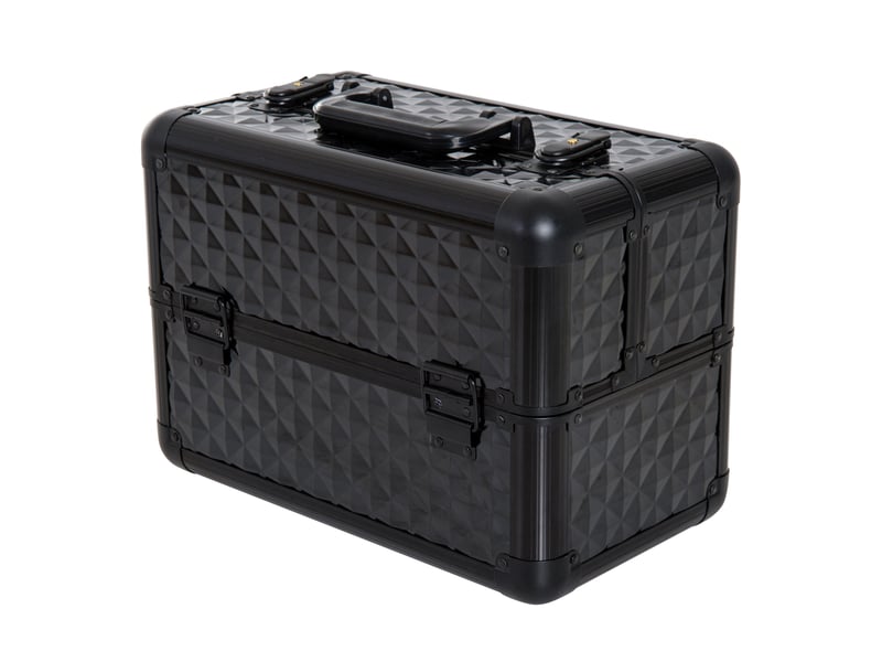  Mallette cosmétique professionnelle portable aluminium, 4 compartiments, 35,5 x 20 x 25,5 cm  - Conforama B