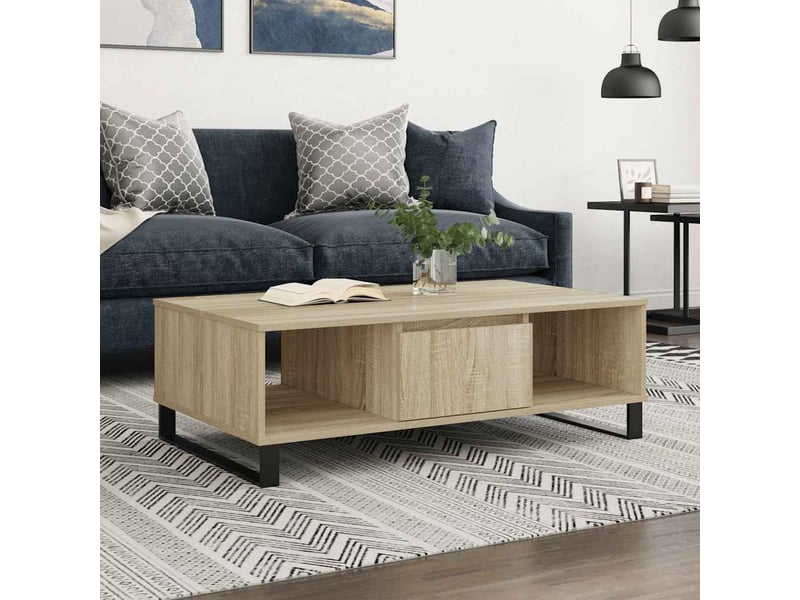 Table basse - table de salon - table à thé chêne sonoma 104x60x35 cm bois d'ingénierie  - Conforama B