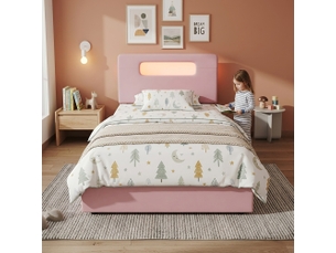 Lit simple 90x200 cm <strong></strong> <strong>Bliss Lite</strong> coloris rose