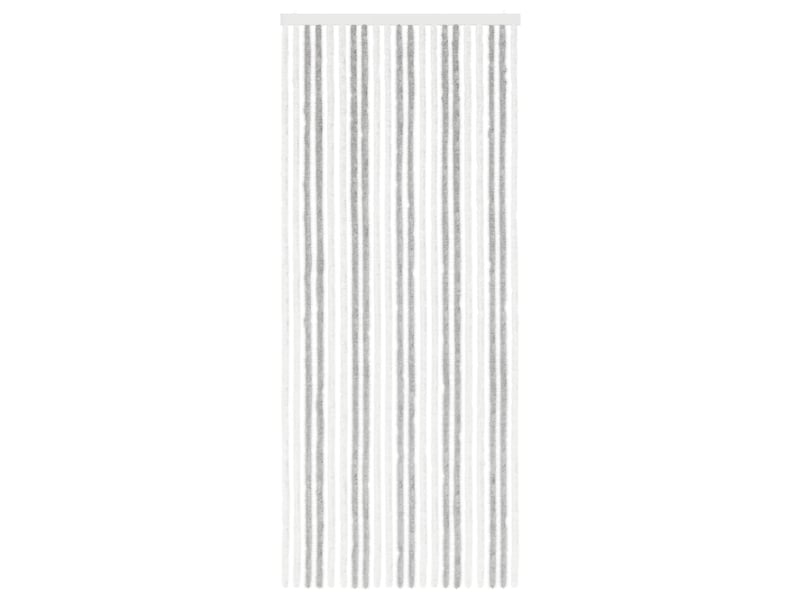  Rideau anti-insectes, moustiquaire en chenille gris clair et blanc cf43437  - Conforama C