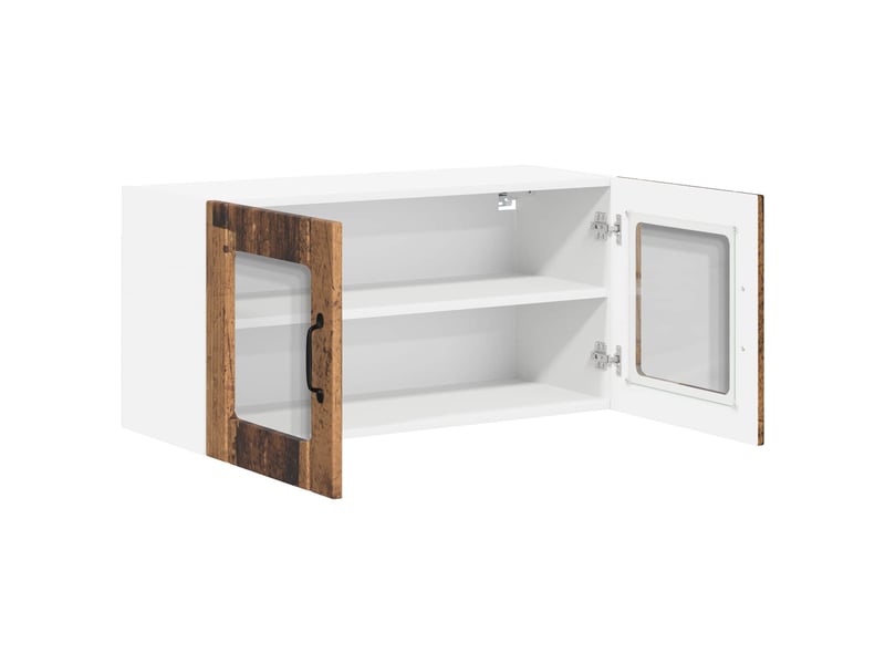 Meuble mural de cuisine, cabinet en verre mural bois ancien 80x31x40cm shl8384 - Conforama E