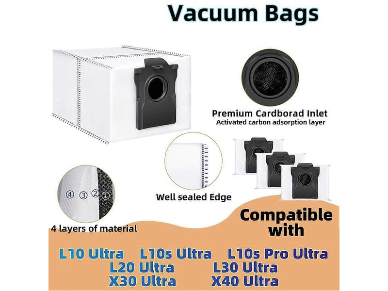 For dreame x50 ultral50 pro ultradreame l40s pro ultra part main side brush filter mop cloth dust bags accessories - Conforama D