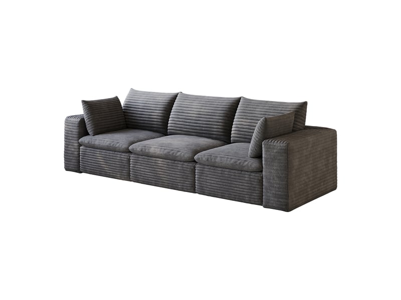  Canapé modulable 3 places en velours côtelé gris foncé 260 cm W3428S00003 - Conforama B