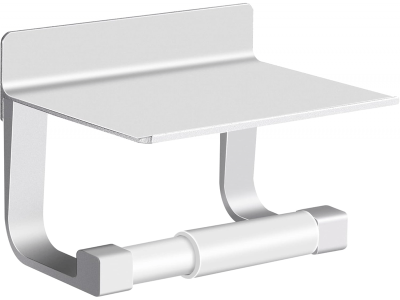 Porte-papier toilette adhésif puissant, en aluminium argenté.  - Conforama A