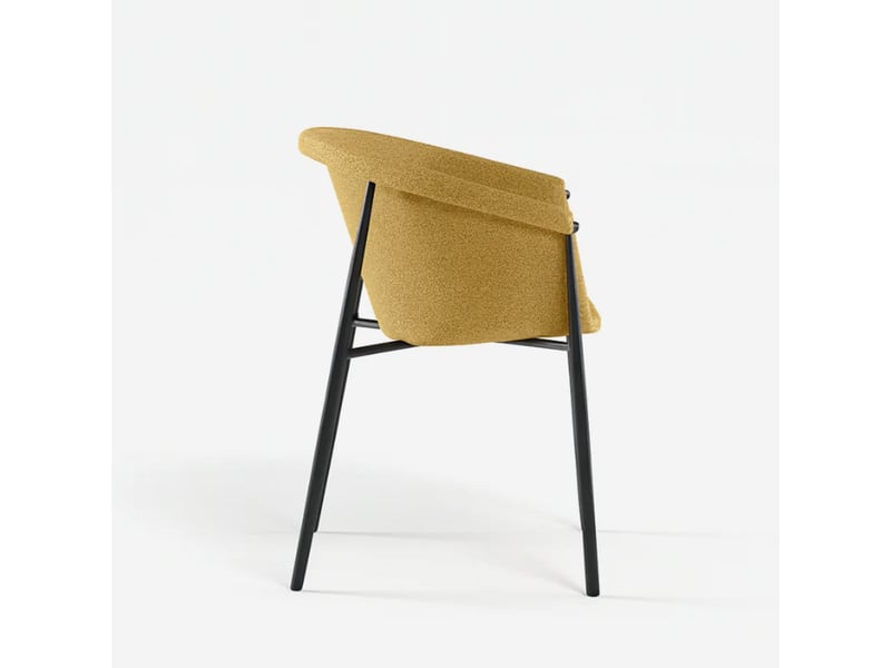  Lot de 2 chaises de salle à manger rembourrées en tissu electra - jaune  - Conforama D