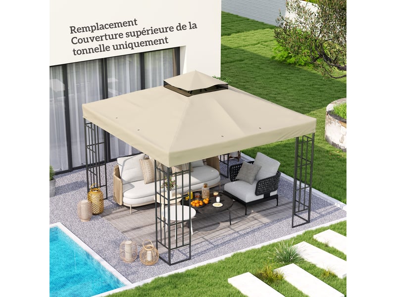 Toile de rechange, toile de remplacement 300x300cm crème - Conforama C