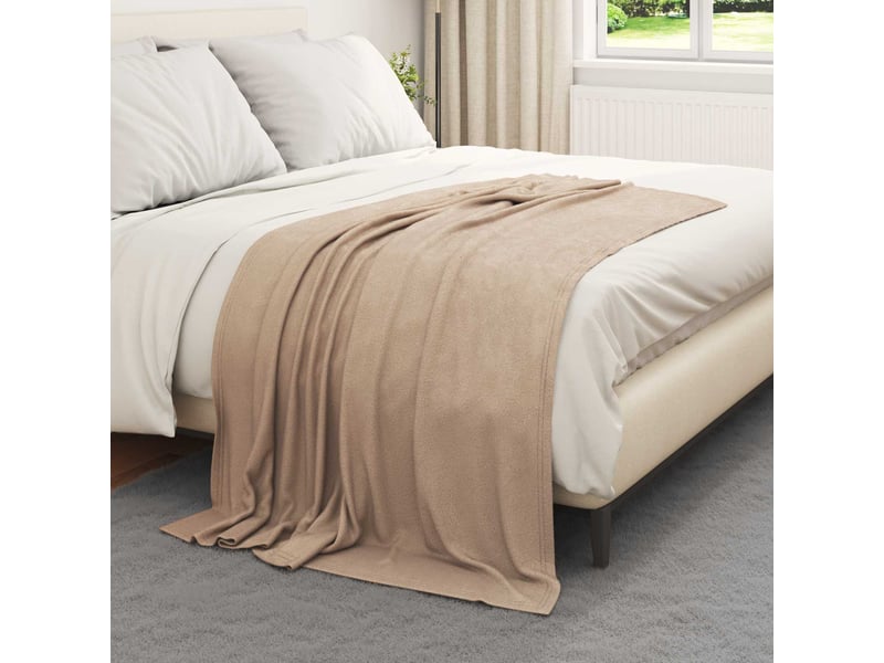  Couverture jetée de canapé 24 pcs camel 170x130 cm 8.06 kg polaire  - Conforama C