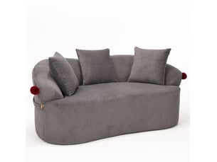 Canapé droit compressé fixe <strong>MODFU</strong> <strong></strong> 2 places Velours côtelé Gris foncé