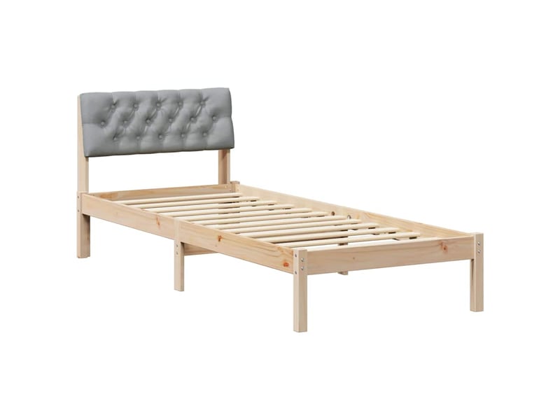 Lit simple- lit adulte -  cadre de lit avec tête de lit marron et gris clair 80 x 200 cm  - Conforama A