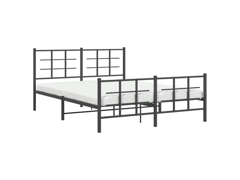  Lit double- lit adulte -  cadre de lit métal sans matelas avec pied de lit noir 150x200cm  - Conforama B