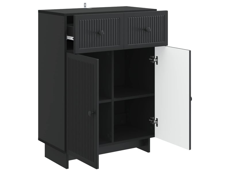 Buffet - bahut - meuble de rangement noir 66 x 34,5 x 90 cm bois d'ingénierie  - Conforama E