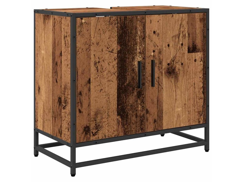  Ensemble de mobilier de salle de bain 3 pièces bois ancien cf64441  - Conforama E