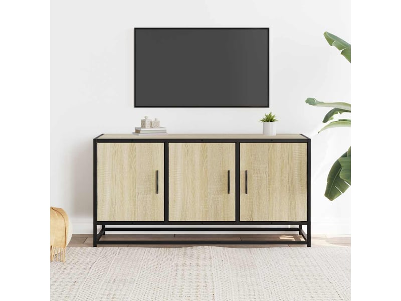  Meuble tv - banc tv - meuble de rangement chêne sonoma 100x35x50 cm bois d'ingénierie et métal  - Conforama C