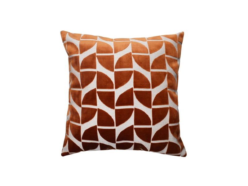  Coussin décoratif carré en velours dévoré à motif géométrique 40x40 cm  - Conforama A