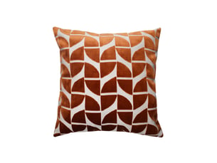 Coussin décoratif carré en velours dévoré à motif géométrique 40x40 cm