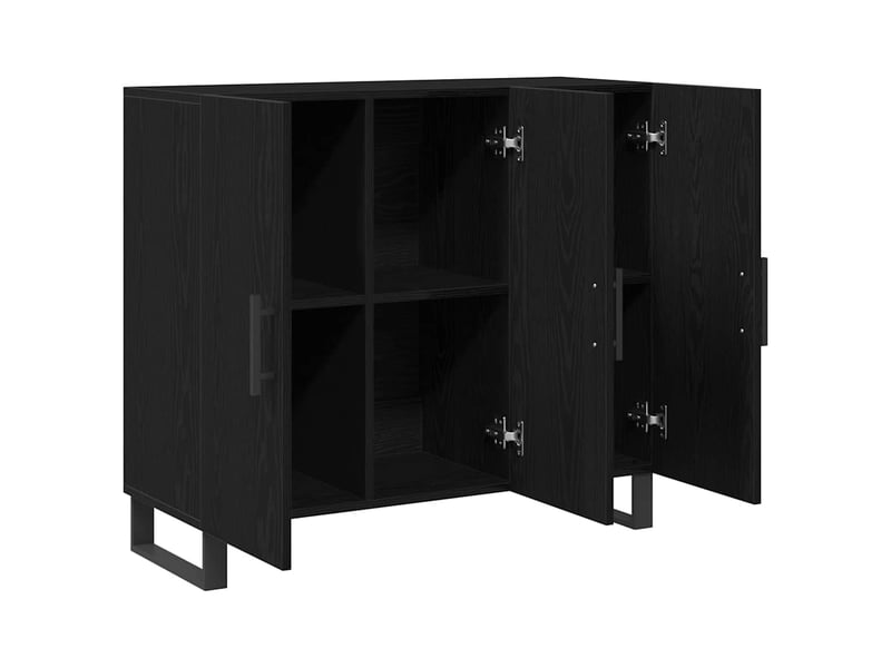 Buffet - bahut - meuble de rangement chêne noir 90 x 34 x 80 cm bois d'ingénierie - Conforama E