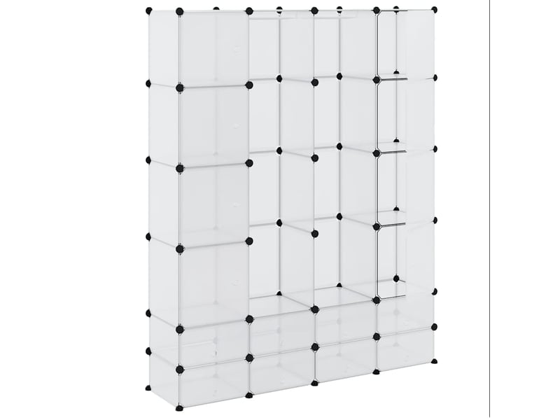  Boîte de rangement modulable avec 18 compartiments blanc 37x146x180,5 cm  - Conforama C