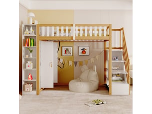 Lit mezzanine 90x200 cm <strong>OKWISH</strong>  <strong></strong> coloris bicolore