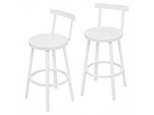 tabouret de bar <strong>HAVRYA</strong> - blanc hauteur d'assise 65 cm vendu Par paire