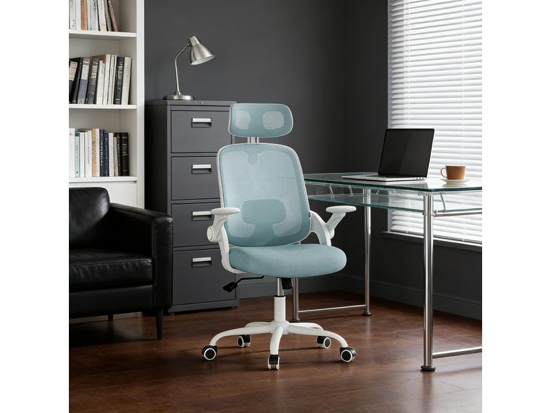 Chaise de conférence haut dossier, fauteuil de bureau ergonomique informatique moderne - Conforama B