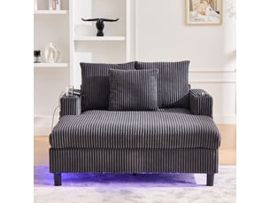 Fauteuil chaise longue xxl avec usb led porte-gobelets latéraux éclairage d’ambiance salon chambre
