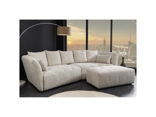 Canapé droit fixe <strong>MEUBLORAMA</strong> <strong></strong> 6 places Tissu blanc