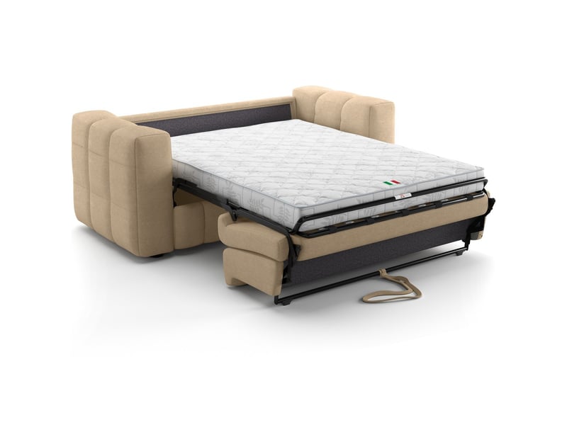  Canapé capitonné convertible 3 places en tissu chenille taupe - ouverture express - cester Cester - Conforama D
