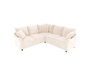 Canapé d'angle panoramique fixe TCQPZ 5 places Tissu Beige