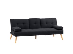 Canapé droit convertible MAISENTIEL  2 places Polyester gris
