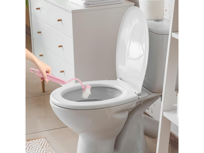 Brosse wc contour | brosse wc en s à poils souples | brosse coudée pour le nettoyage des toilettes, de la cuisine et de la salle de bain - Conforama C
