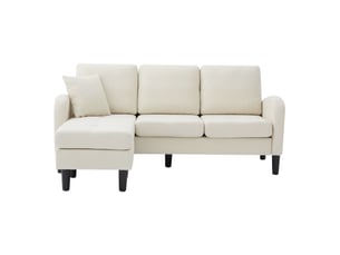 Canapé d'angle, canapé modulable, en lin, 166 x 118 x 77 cm, 3 places, pour intérieur, mobilier pour espace de vie