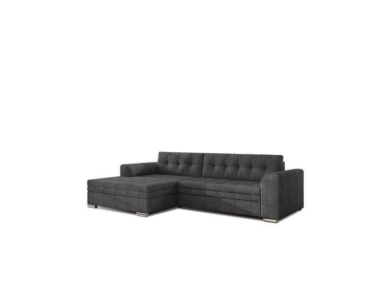  Canapé d'angle convertible conforto 4 places gris foncé – angle gauche  - Conforama A