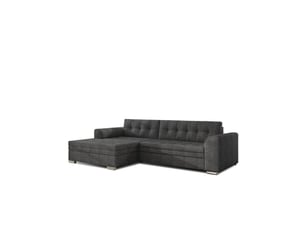 Canapé d'angle convertible conforto 4 places gris foncé – angle gauche