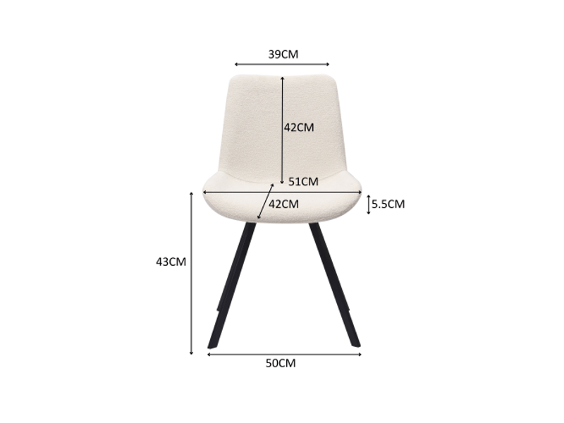  Chaises de salle à manger pivotantes modernes en tissu et pieds en métal – lot de 2, 2 coloris  - Conforama C
