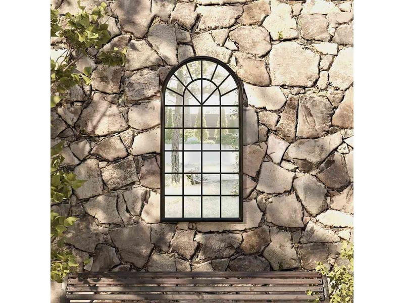  Miroir de jardin, miroir décoratif noir 90x45 cm fer pour utilisation extérieure cf62714  - Conforama B