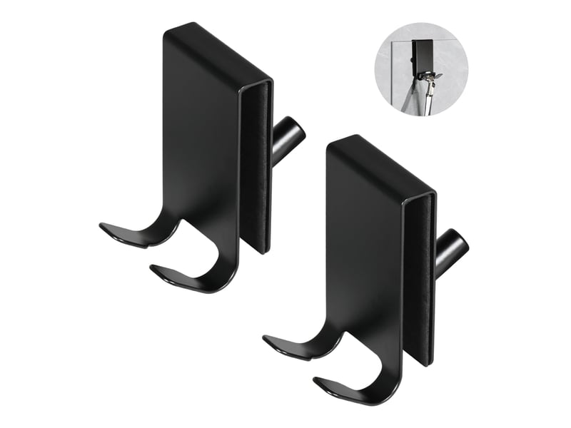  2 pièces crochet douche, porte serviette paroi de douche verre, paroi en inox pour en verre de salle de bain 5-10 mm (noir  - Conforama A