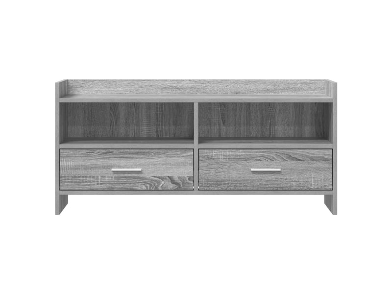  Meuble tv - banc tv - meuble de rangement 100 x 33 x 47 cm sonoma gris bois d'ingénierie  - Conforama E