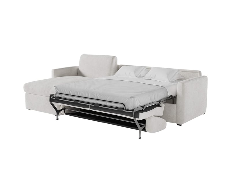  Alice - canapé d'angle réversible convertible système couchage express 4 places en tissu bouclette  - Conforama B