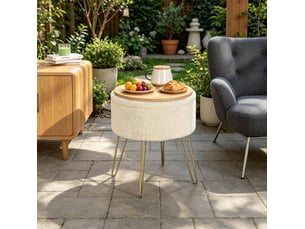 Pouf / repose pied DESMIU beige