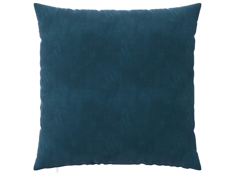  Lot de 2 housses de coussin heerlen bleu 80 x 80 cm velours cf49429  - Conforama C