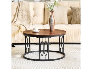 Table basse rond(e) coloris bois foncé <strong>HAUSS SPOLE</strong> <strong></strong> - 70 cmx70 cm