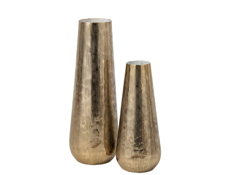  Vase ligné en métal adela 64cm doré  - Conforama B