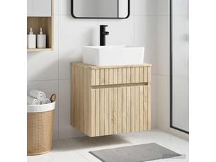 Meuble de lavabo mural, rangement salle de bain chêne sonoma 49x41x63 cm shl9383